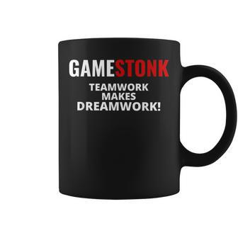 Gamestonk Teamwork Makes Dreamwork Shares Stock Coffee Mug - Monsterry DE