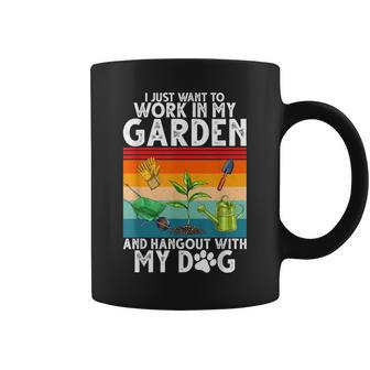 Gardening Garden Lover Gardener Dog Lover Plants Women Coffee Mug - Seseable