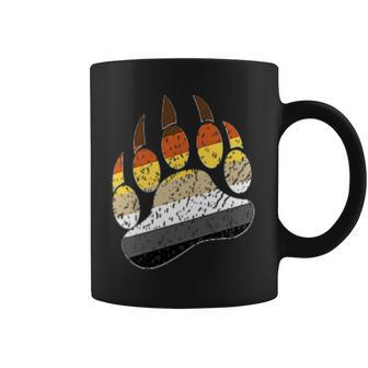 Gay Bear Paw Pride Distressed Pocket Coffee Mug - Monsterry DE