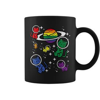Gay Cats In Space Rainbow Pride Month Lgbtq Ally Girls Coffee Mug - Monsterry UK