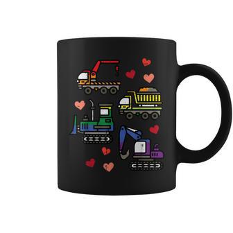 Gay Pride Construction Trucks Rainbow Flag Lgbt Boys Toddler Coffee Mug - Monsterry