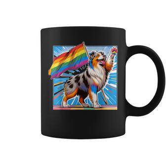 Gay Pride Lgbt Australian Shepherd Dog Coffee Mug - Monsterry UK