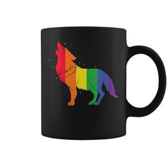 Gay Wolf Rainbow Wolf Skin Gay Pride Lgbt Coffee Mug - Monsterry UK