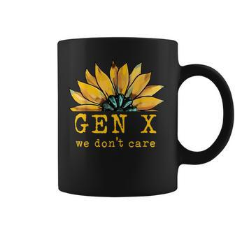 Gen X We Don't Care Sunflower Generation X Attitude Vintage Coffee Mug - Seseable