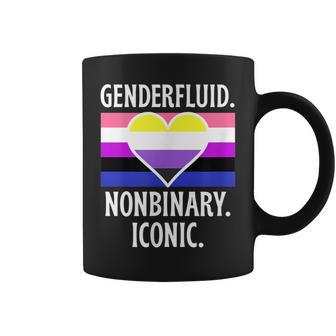 Genderfluid Nonbinary Iconic Pride Flag Genderqueer Queer Coffee Mug - Monsterry DE