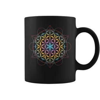 Geometrical Flower Of Life Spiritual Mandela Idea Coffee Mug - Monsterry