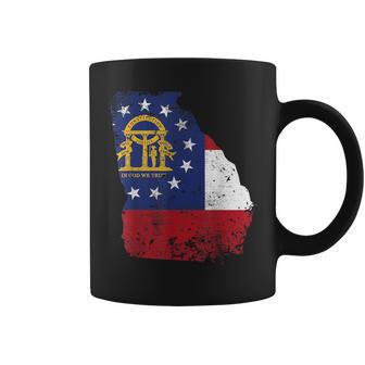 Georgia State Flag Faded Flag Of Georgia Coffee Mug - Monsterry
