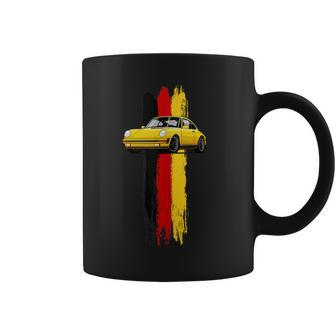 German Flag Colors & Classic Retro Vintage German Sports Car Coffee Mug - Monsterry DE