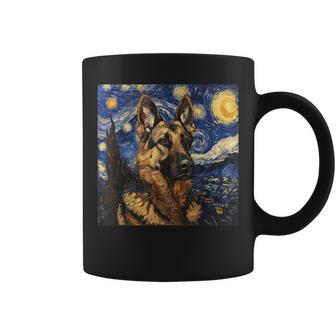 German Shepherd Dog Van Gogh Style Starry Night Coffee Mug - Monsterry AU