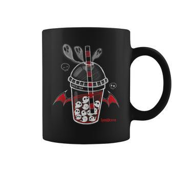 Ghos-Tea Spooky Boba Emo Goth Alt Red Coffee Mug - Thegiftio UK