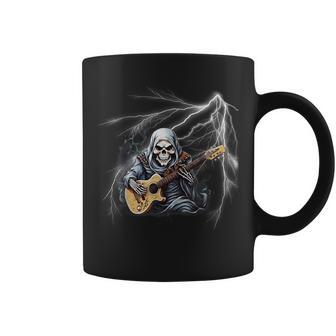 Ghost Guitar Cool Guitar Player Skeleton Hands Guitar Coffee Mug - Seseable