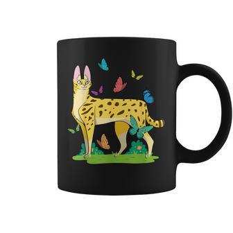 Ginger Serval Big Wild Cats African Animal Big Cat Rescue Coffee Mug - Monsterry