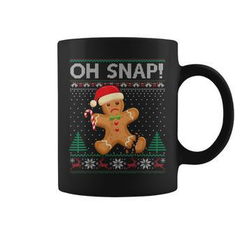 Gingerbread Man Cookie Ugly Sweater Oh Snap Christmas Coffee Mug | Mazezy