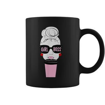 Girl Boss Women Lady Coffee Cup Sunglasses Pink Lips Coffee Mug | Crazezy DE