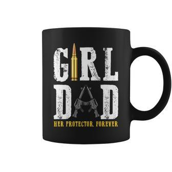 Girl Dad Her Protector Forever Father Of Girls Coffee Mug - Monsterry CA
