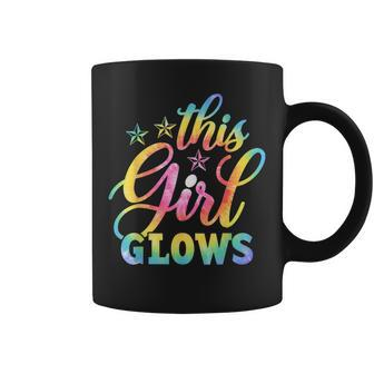 This Girl Glows For & Girls Tie Dye 80S Themed Disco Coffee Mug - Thegiftio UK
