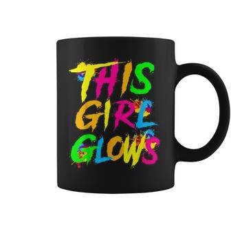This Girl Glows Cute Girls Tie Dye Party Team Coffee Mug - Monsterry DE