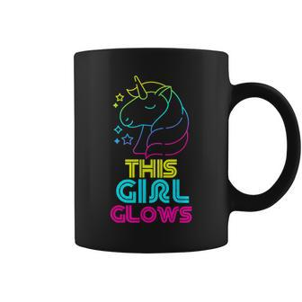 This Girl Glows Cute Girls Tie Dye Party Team Coffee Mug - Monsterry UK
