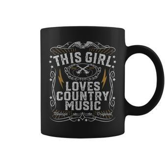 This Girl Loves Country Music Vintage Concert Nashville Coffee Mug - Monsterry
