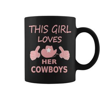 This Girl Loves Her Cowboys Cute Football Coffee Mug | Mazezy