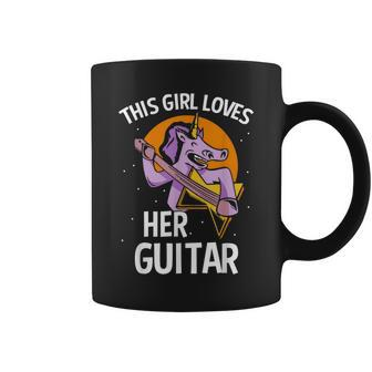 This Girl Loves Her Guitar Unicorn Guitarist Guitars Player Coffee Mug - Thegiftio UK