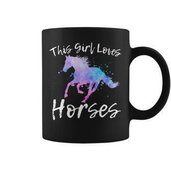 This Girl Loves Horses Equestrian Ridingn Girl Kid Women Coffee Mug | Mazezy