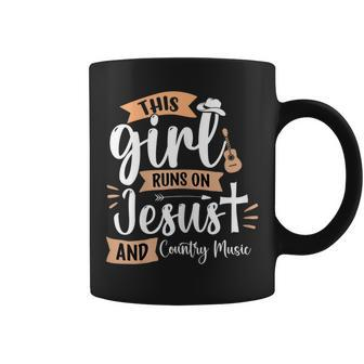 This Girl Runs On Jesus And Country Music Christian Girls Coffee Mug - Monsterry DE