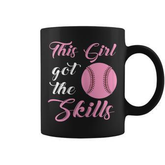 This Girl Got The Skills Softball Player Girl Coffee Mug - Monsterry
