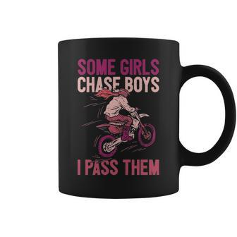 Some Girls Chase Boys Dirt Biker Girl Offroad Motorcycle Coffee Mug | Mazezy