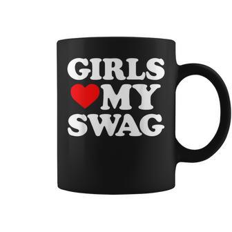 Girls Heart My Swag Girls Love My Swag Valentine's Day Hear Coffee Mug - Monsterry AU