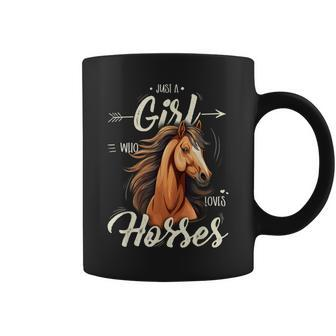 Girls Riding Just A Girl Who Loves Horses Coffee Mug - Seseable