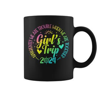 Girls Trip 2024 Apparently We Are Trouble Matching Trip Coffee Mug | Mazezy