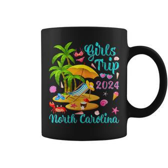 Girls Trip 2024 Palm Tree Sunset North Carolina Beach Coffee Mug | Mazezy UK