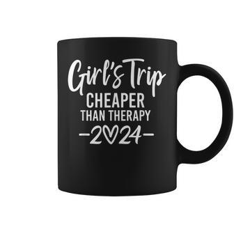 Girl's Trip Cheapers Than Therapy 2024 Sisters Trip 2024 Coffee Mug - Seseable