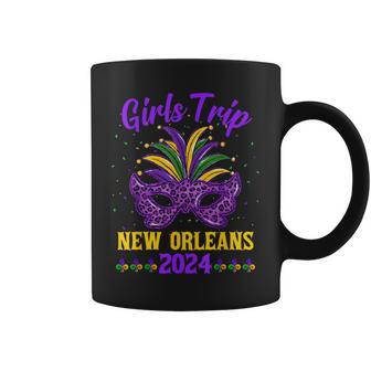 Girls Trip New Orleans 2024 Mardi Gras Mask Friends Vacation Coffee Mug | Mazezy