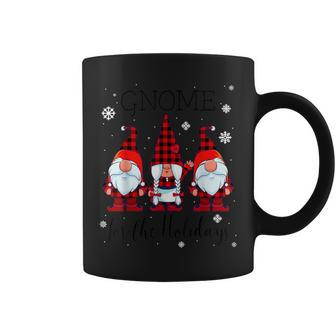 Gnome For The Holidays Buffalo Plaid 3 Gnomes Christmas Xmas Coffee Mug - Monsterry UK
