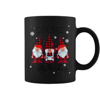 Gnome For The Holidays Buffalo Plaid 3 Gnomes Christmas Xmas Coffee Mug - Monsterry CA