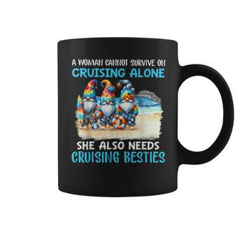 Gnome A Woman Cannot Survive On Cruising Alone Coffee Mug | Mazezy UK