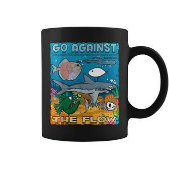 Go Against The Flow Christian Gospel Fish For & Woman Coffee Mug - Monsterry