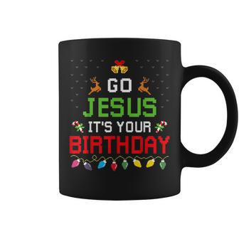 Go Jesus It's Your Birthday Ugly Christmas Sweater Coffee Mug | Mazezy