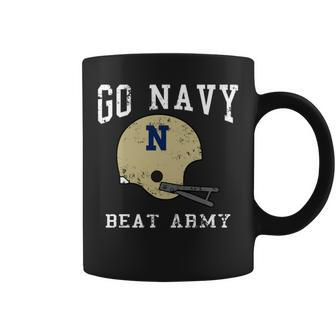 Go Navy Beat Army America's Game Vintage Football Helmet Coffee Mug - Monsterry
