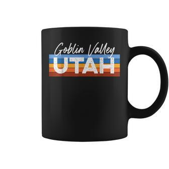 Goblin Valley State Park Utah Retro Desert Sunset Ut Coffee Mug - Monsterry UK