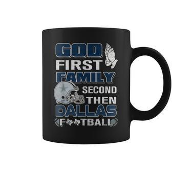 God First Family Second Then Dallas Lovers Blue- Silver Coffee Mug - Thegiftio UK