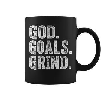 God Goals Grind Motivational Christian Religion Coffee Mug - Monsterry CA