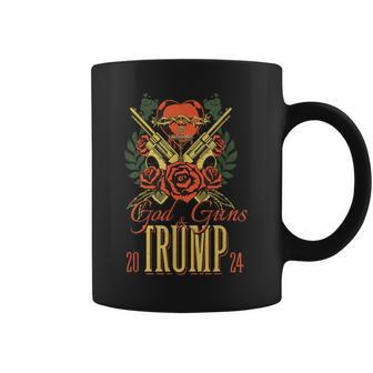 God Guns & Trump 2024 2A Support Short Sleeve Coffee Mug | Mazezy