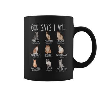 God Says I Am Cat Mom Ever Christian Jesus Bible Verse Coffee Mug - Monsterry AU