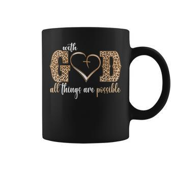 With God All Things Are Possible Heart Christian Faith Coffee Mug - Thegiftio UK