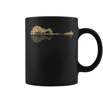 Gold Guitar Forest Coffee Mug | Mazezy