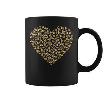 Gold Red Heart Valentine's Day Girls Coffee Mug - Monsterry