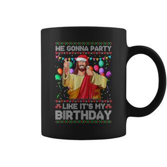 We Gonna Party Like It's My Birthday Ugly Christmas Sweater Coffee Mug | Mazezy